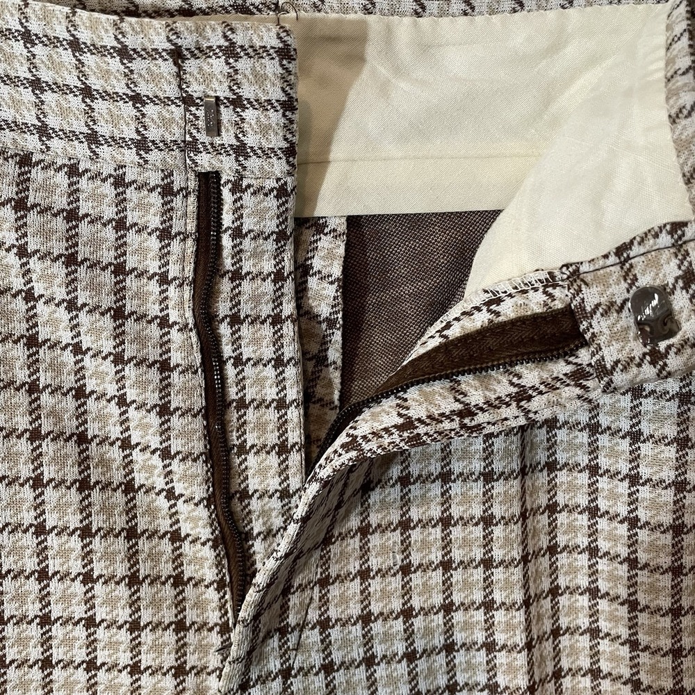 Dickies Dress Pants Brown Houndstooth pattern wide leg Sz 18 70s Retro Academia - Picture 4 of 11